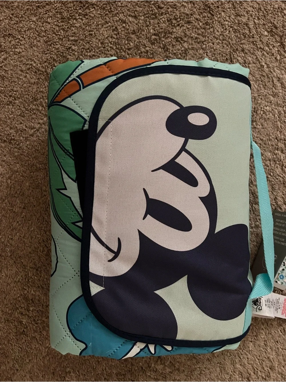 Mickey Mouse Foldable Picnic blanket with Handle NWT